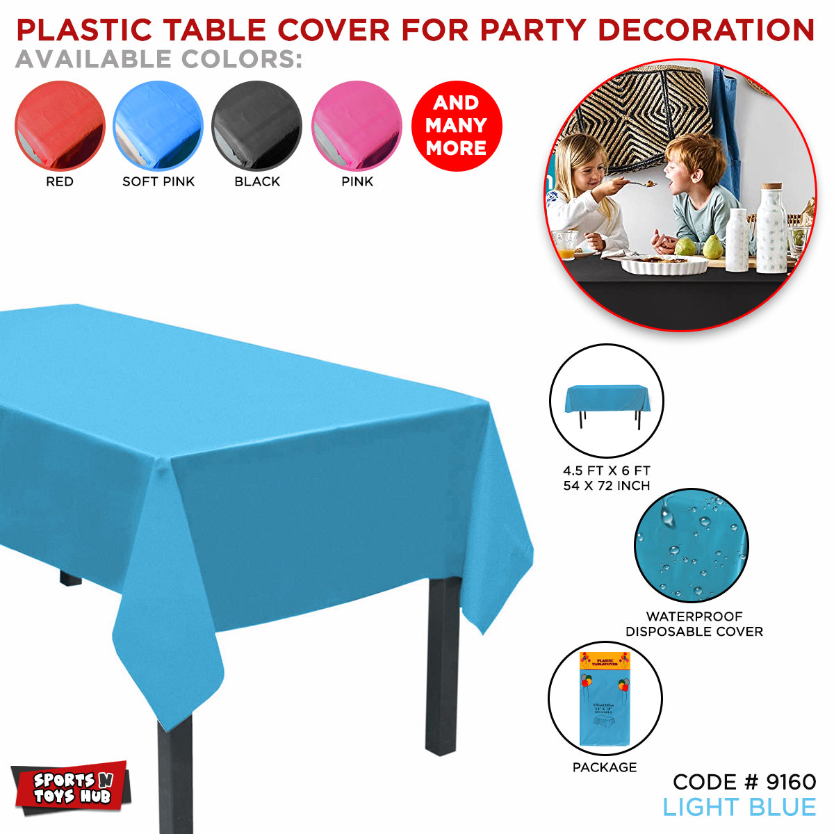 Blue Color Plastic Table Cover Collection