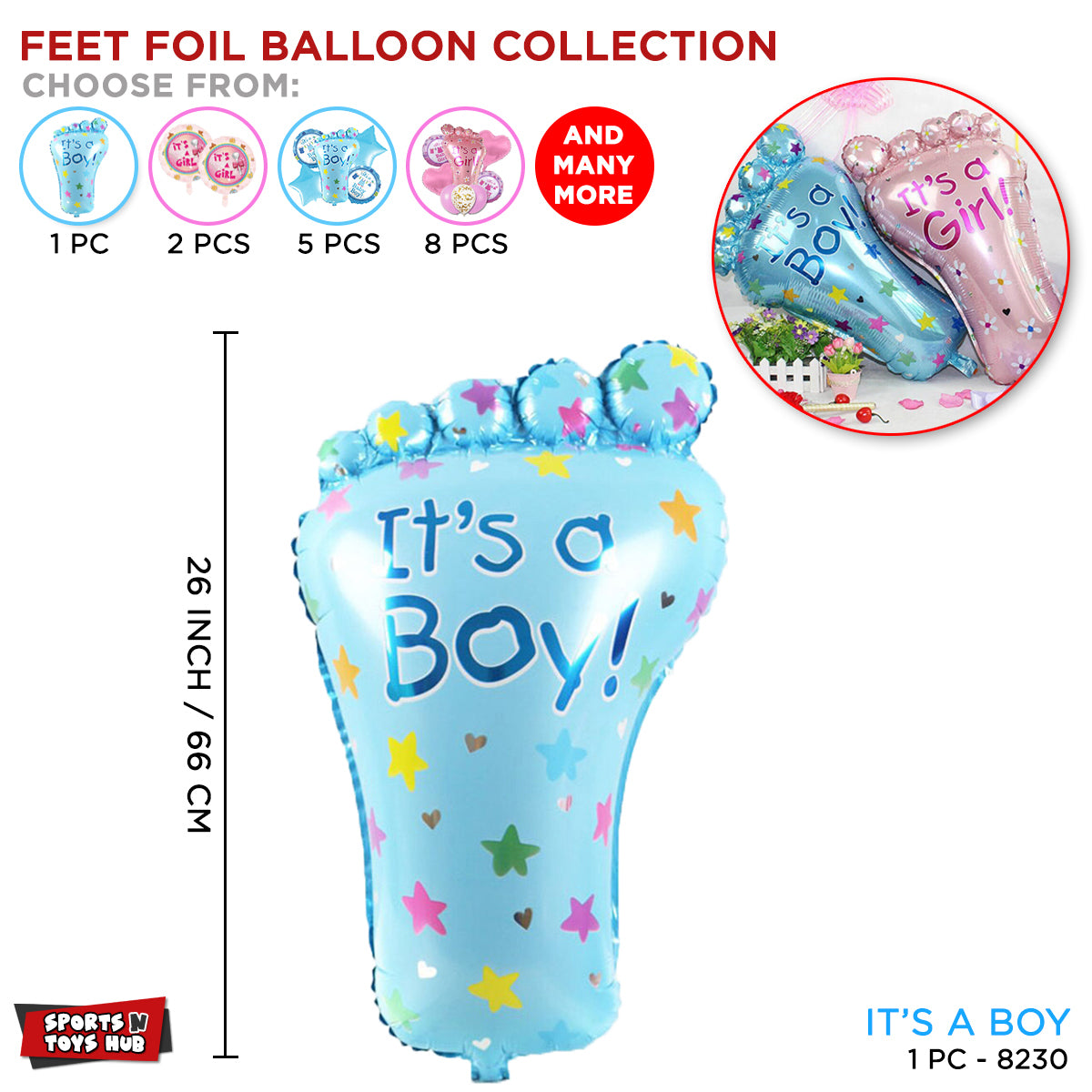Baby Boy Feet Foil Balloon Collection