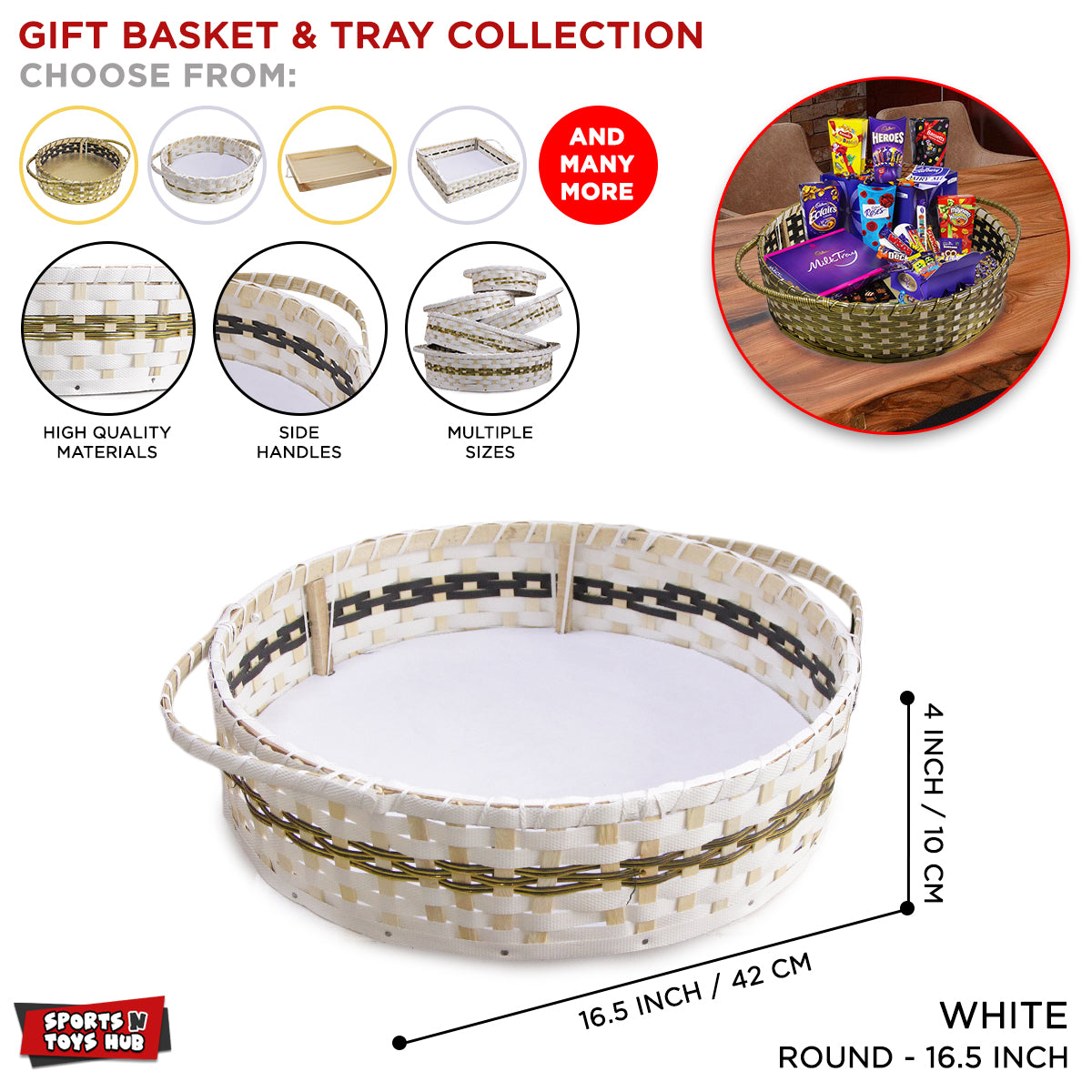 White Round Shape Basket Collection