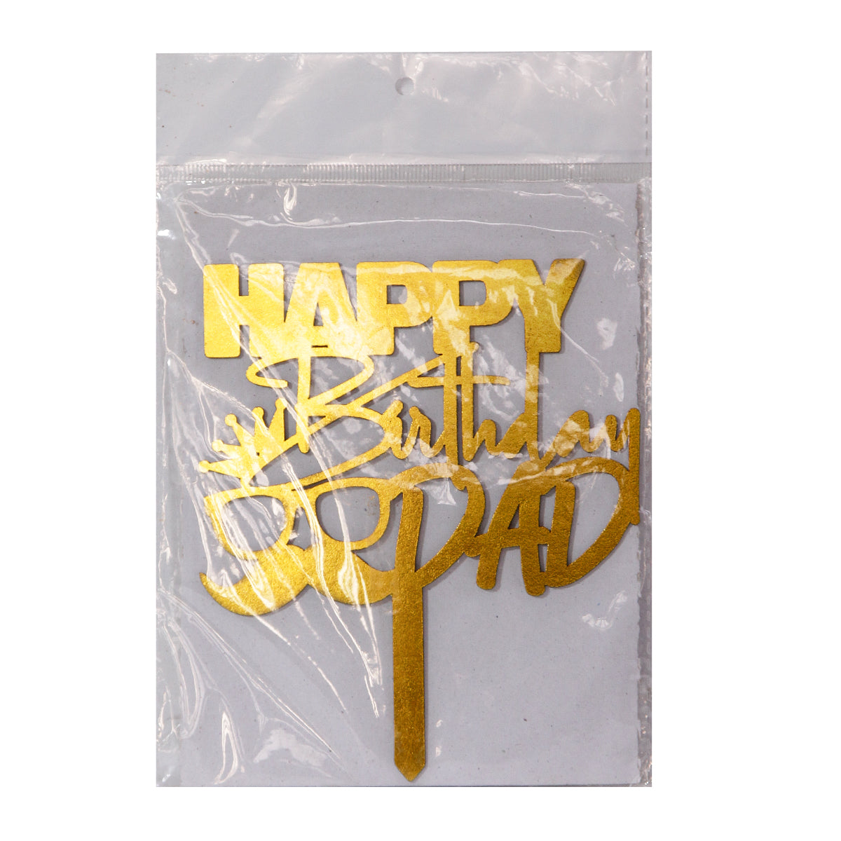 Happy Birthday Dad Painted Wooden Cake Topper