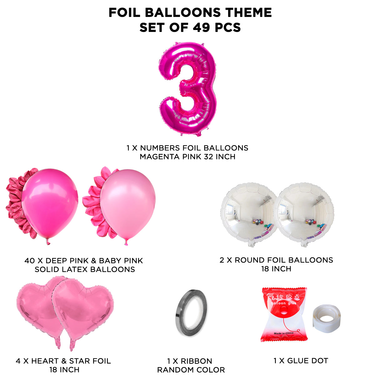 Third Birthday Foil Balloon Theme Without Curtain