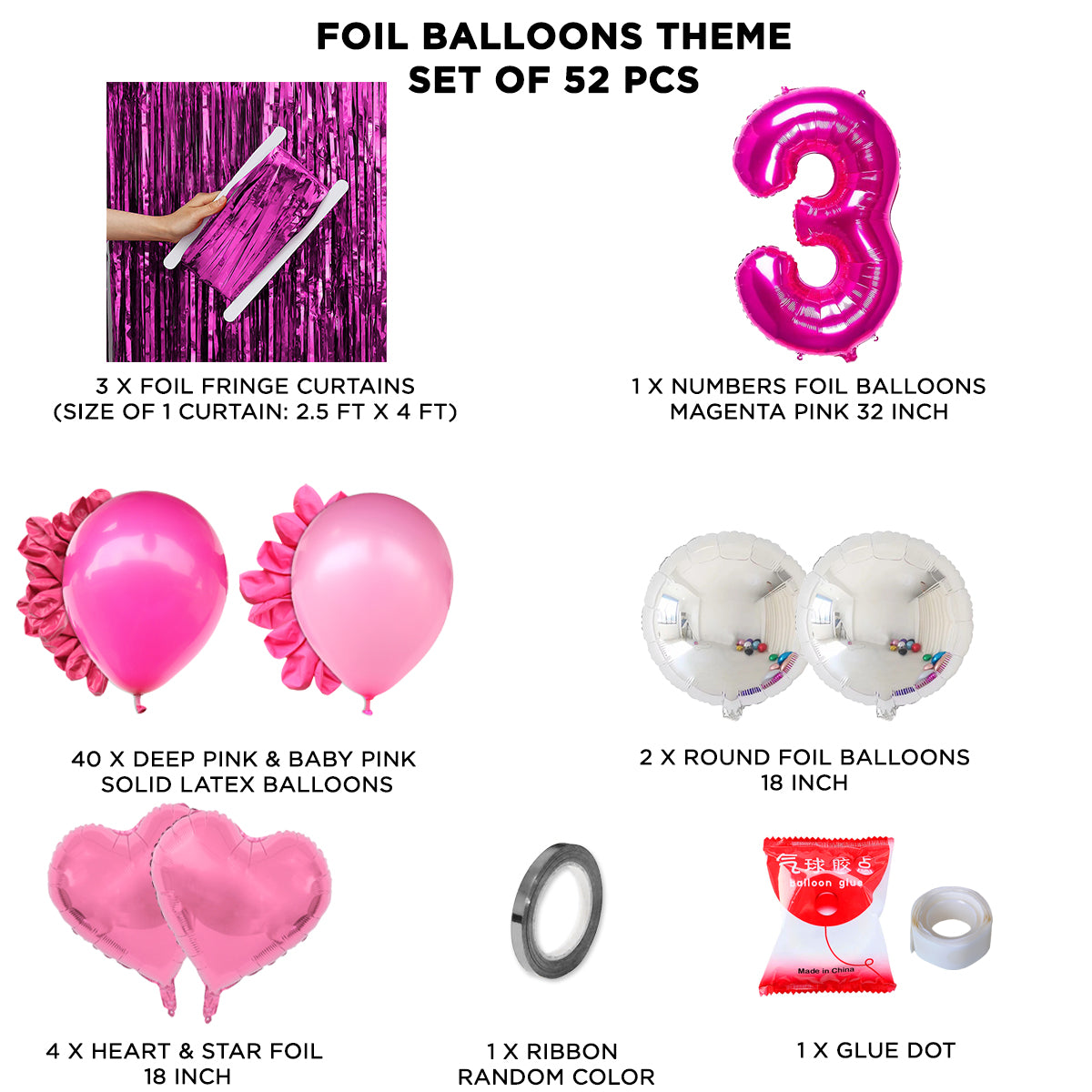Third Birthday Foil Balloon Theme With Curtain