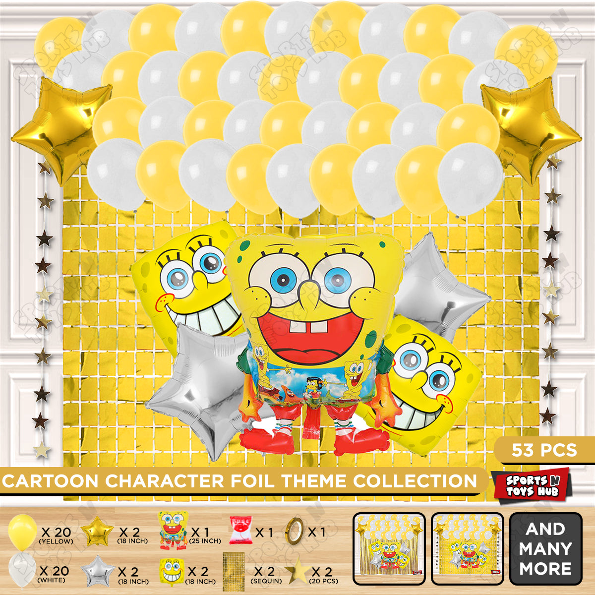 Sponge-Bob Foil Balloon Set Theme Collection
