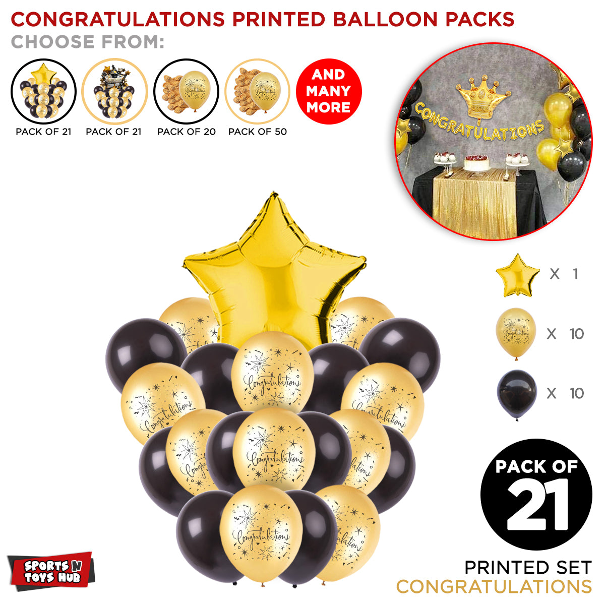 Congratulation Printed Balloons Bouquet Collection