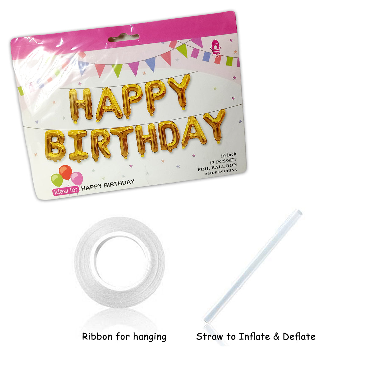 Happy Birthday Foil Banner Balloons