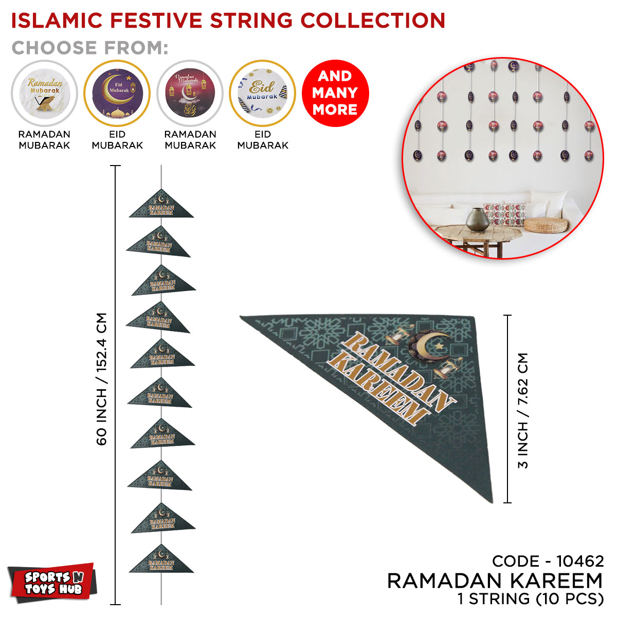 Ramadan Kareem Triangle Shape Strings Collection