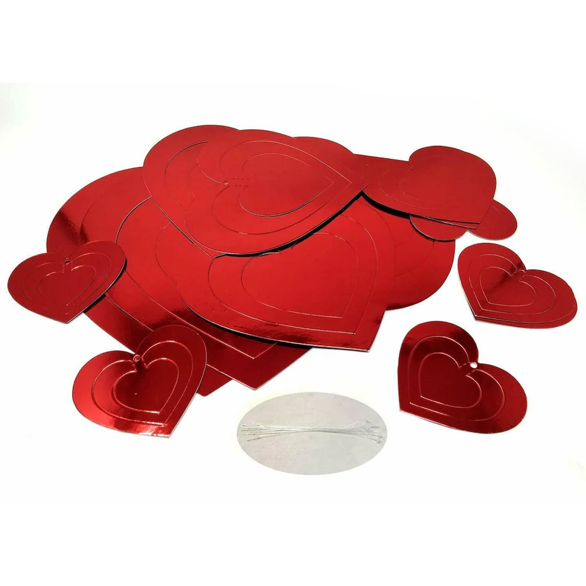 3D Heart Shape Hanging Swirl Pendent Set