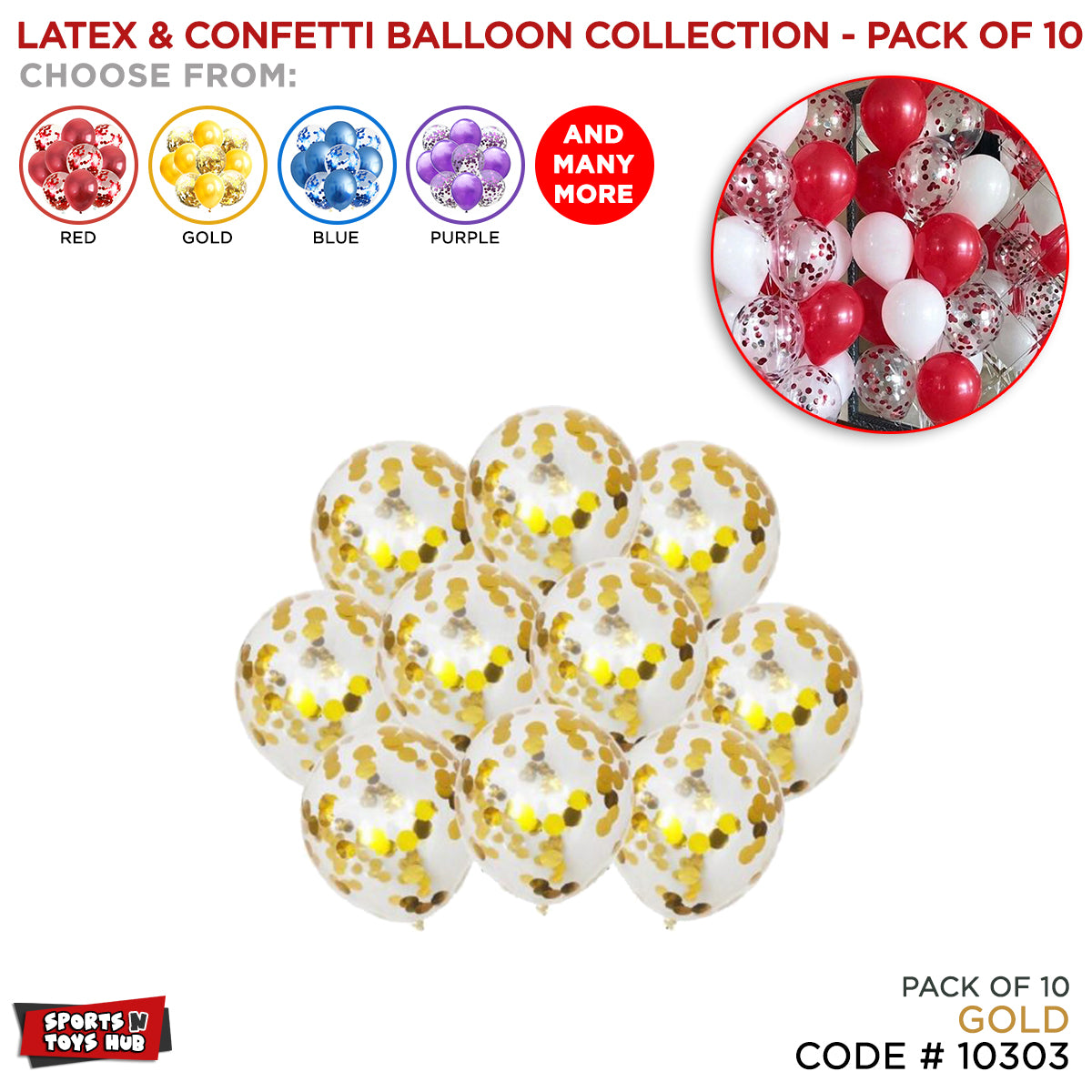 Chrome Latex Round Balloons Collection - 10 Pcs