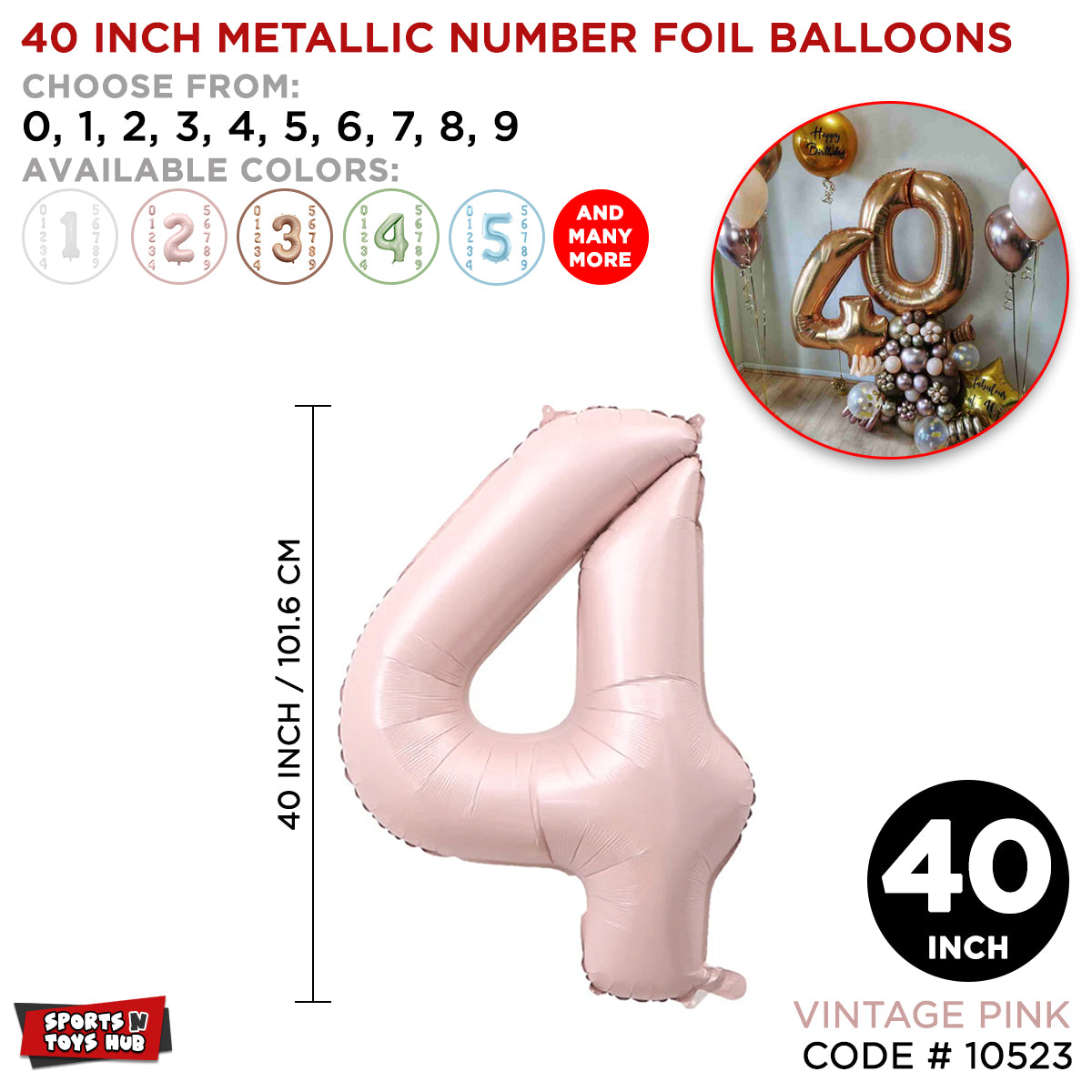 40 Inch Pink Number Foil Balloon Collection