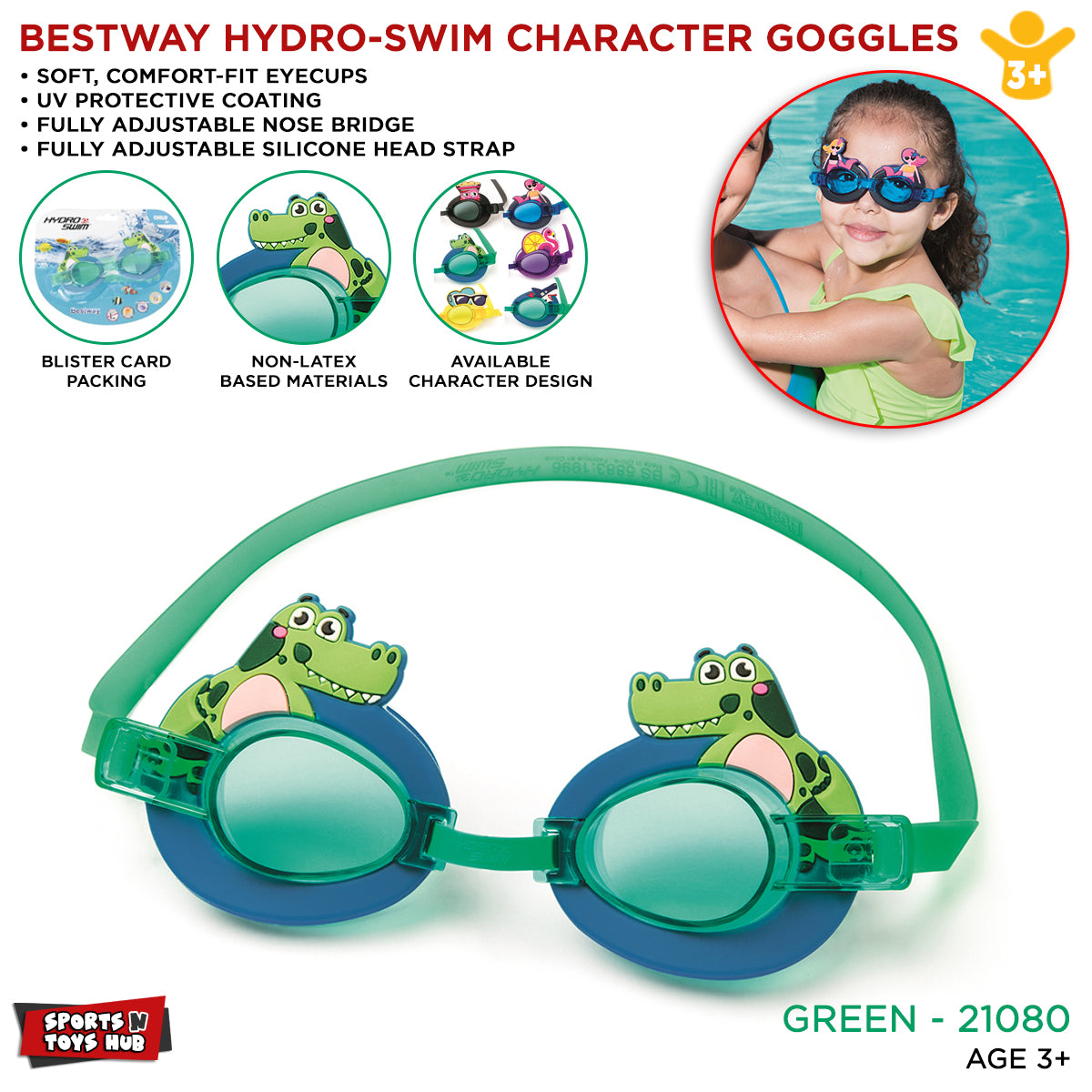 Bestway Cartoon Character Swimming Goggles - 21080