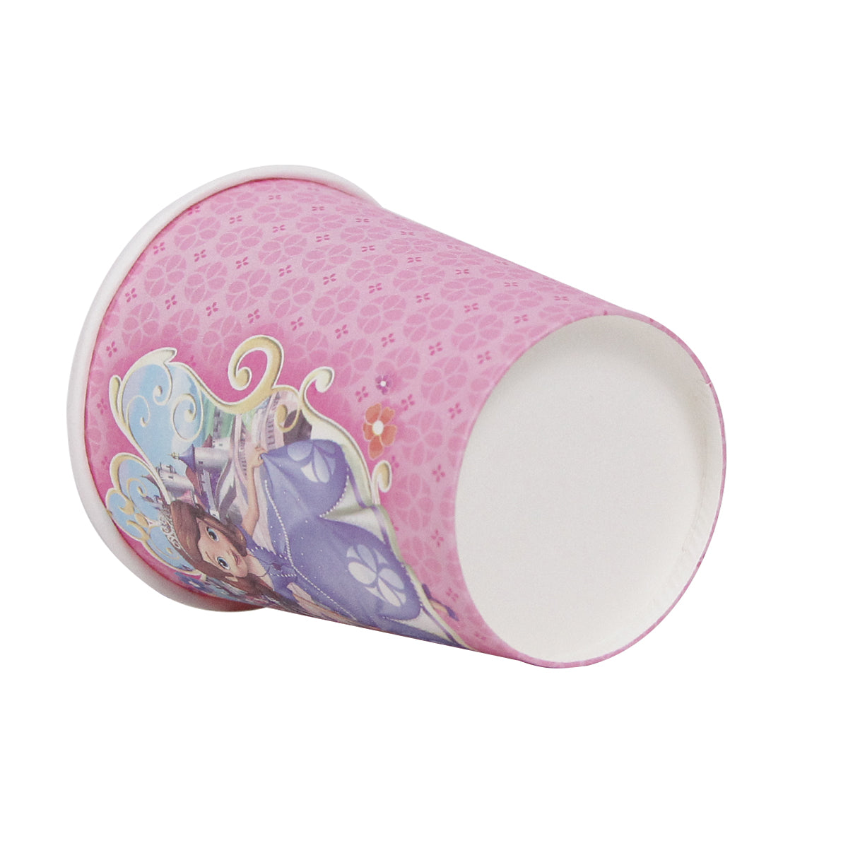 Princess Sofia Printed Cartoon Character Disposable Paper Glasses for Birthday Parties - Pack of 10