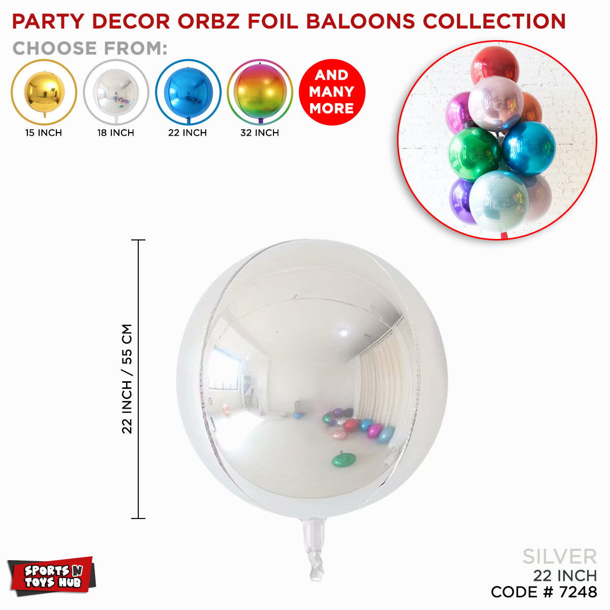 22 Inch - 4D Shape Orbz Balloons Collection