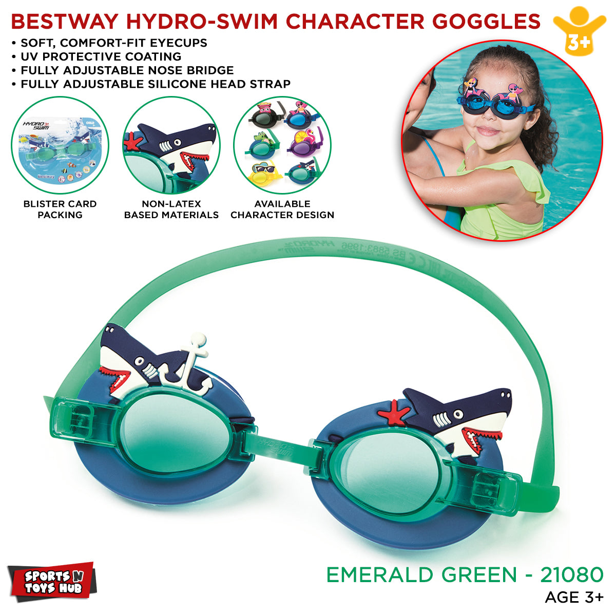 Bestway Cartoon Character Swimming Goggles - 21080
