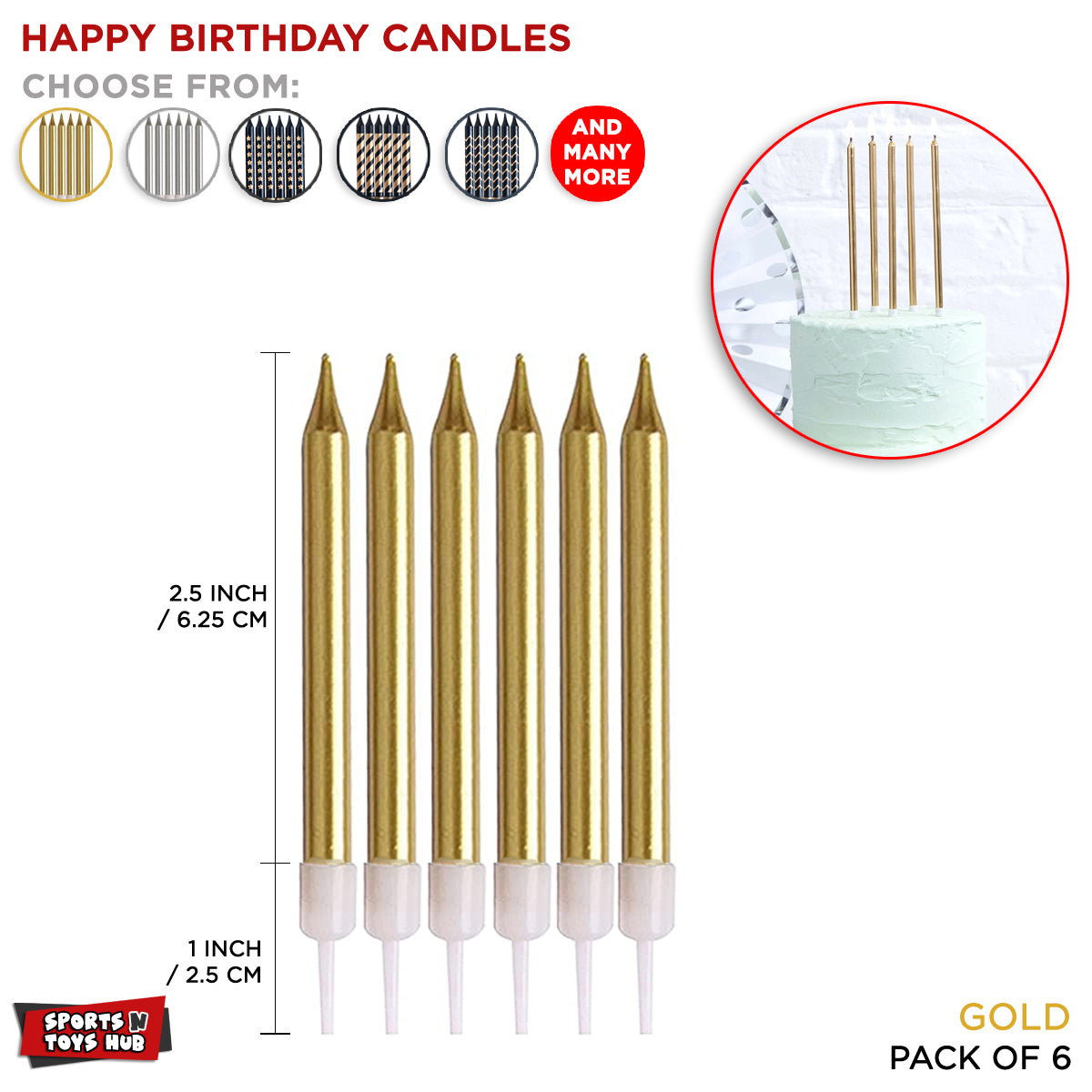 HBD Plain Shiny Candles Collection
