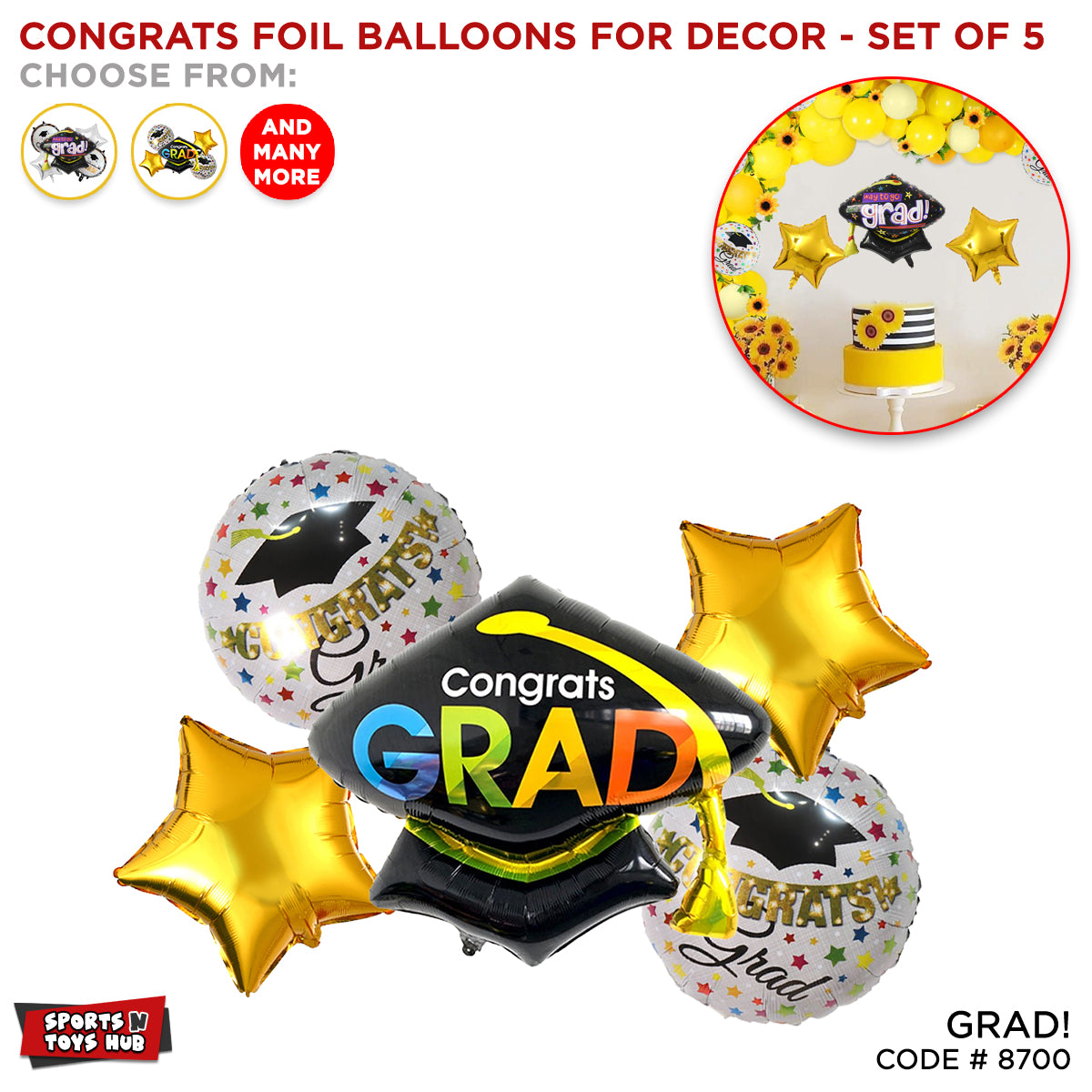 Graduation Foil Balloon Set Collection