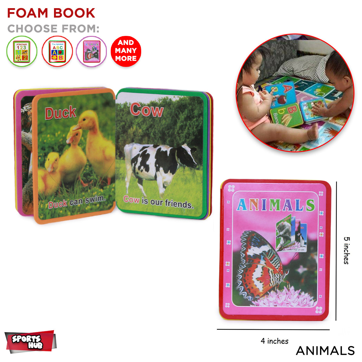 Soft Foam Board Book Of Alphabet, Number & Animal For Kids