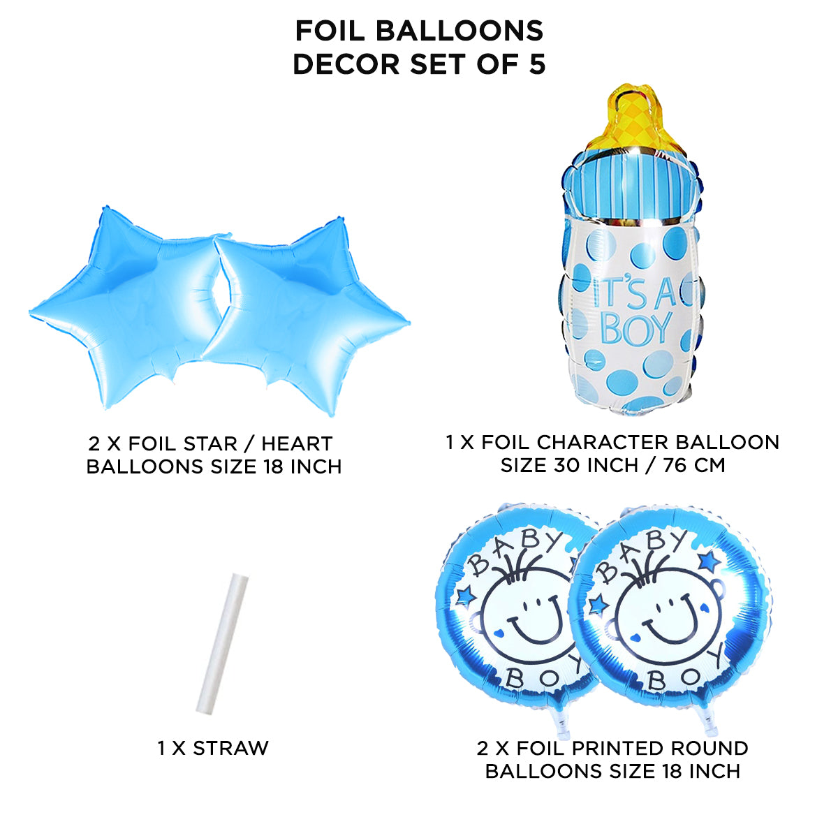 Baby Boy Feeder Foil Balloon Set