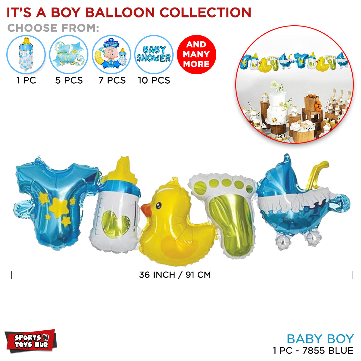 Baby Announcement Baby Boy Garland Foil Balloon