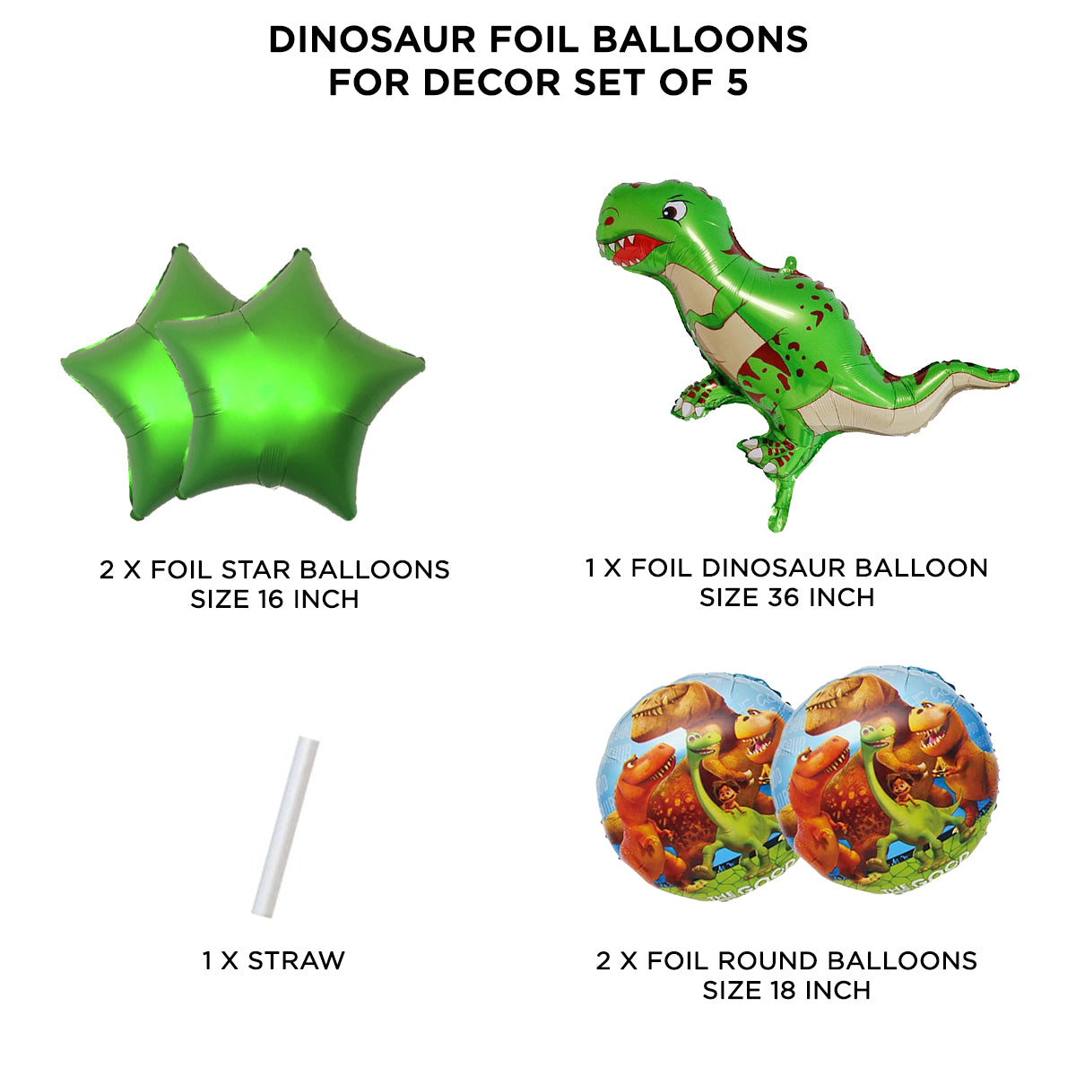 T-Rex Foil Balloon Set