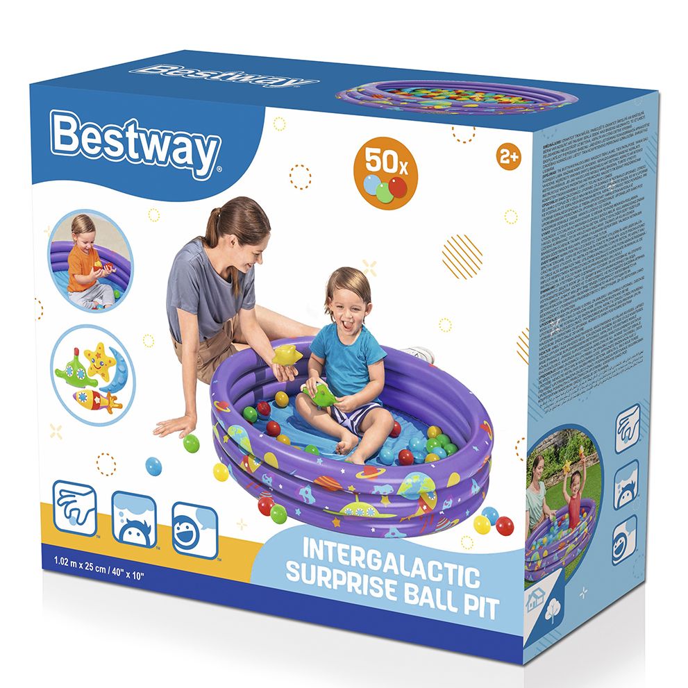 Bestway 3 Ft Inflatable Intergalactic Surprise Ball Pit & Play Swimming Pool For Kids - 52466