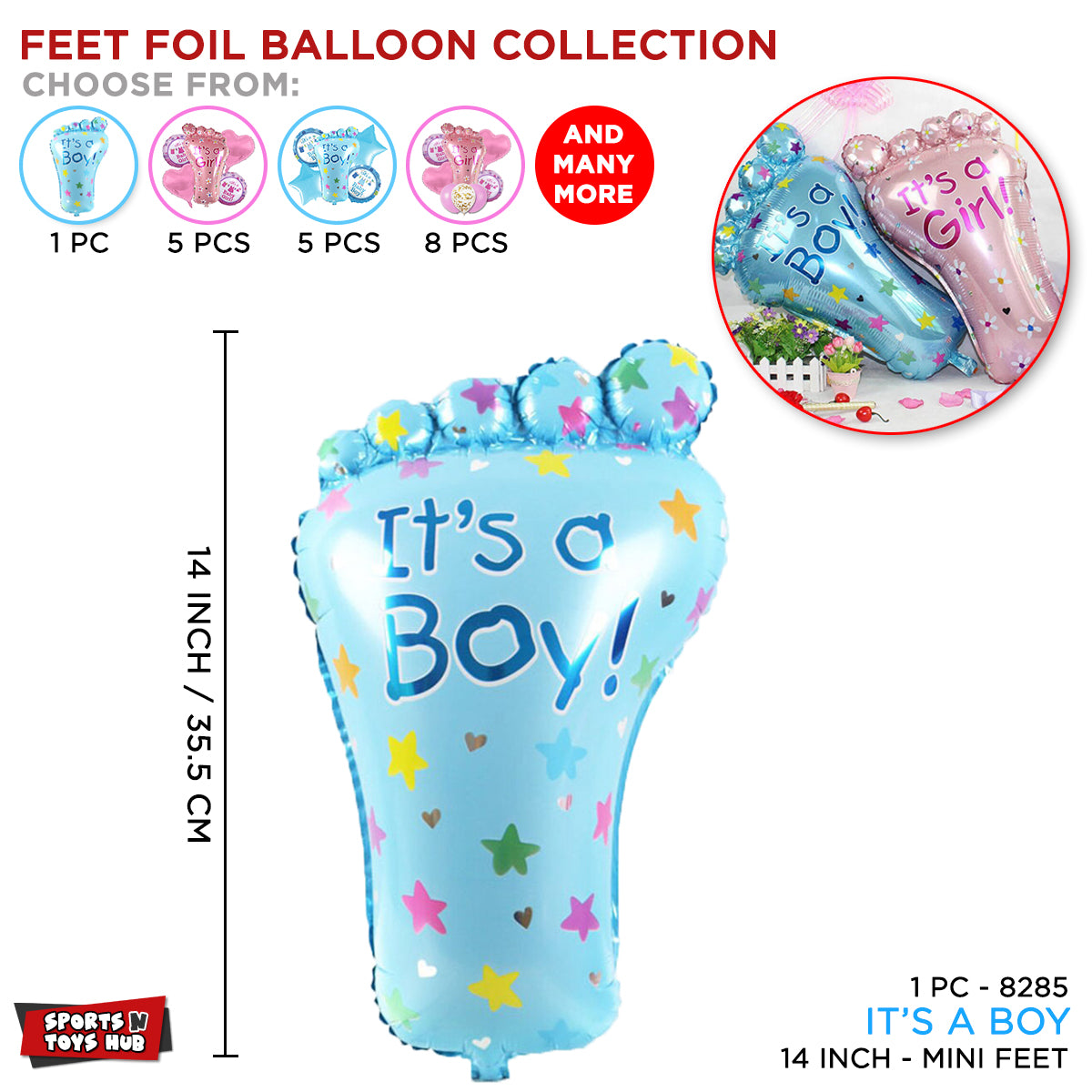 Baby Boy Feet Foil Balloon Collection