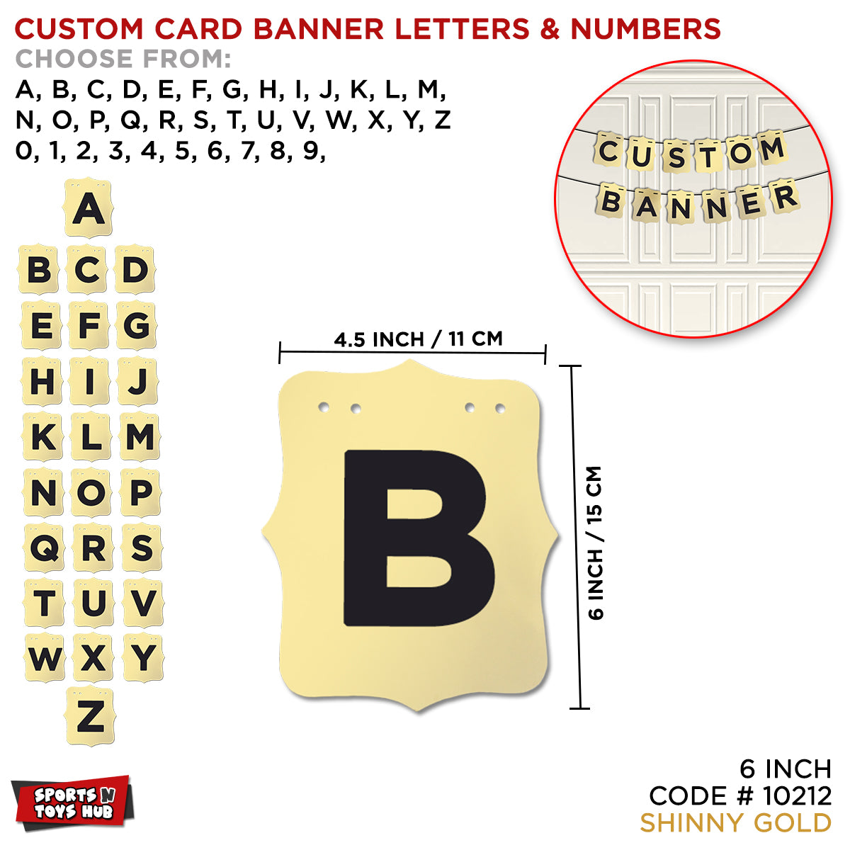 Custom Shiny Card Banner Letter Collection