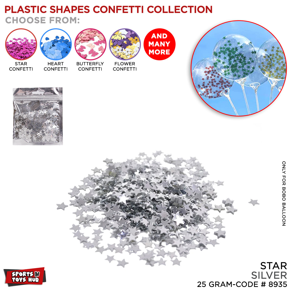 Plastic Shape Sparkling Confetti Collection