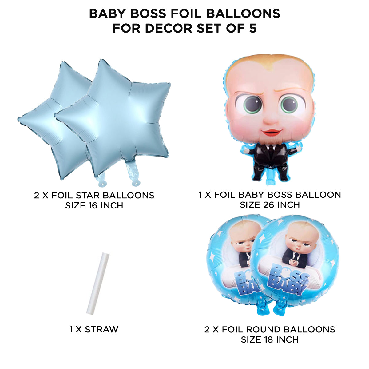 B_o_s_s B@by Foil Balloon Set Collection