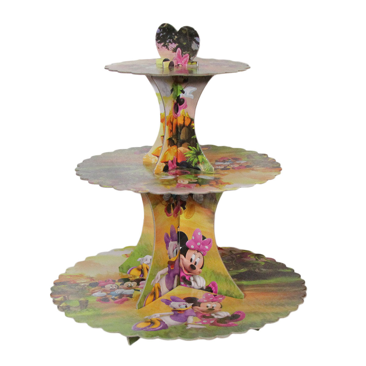 Three Tier Printed Micky M0use Cardboard Cake Stand Tray