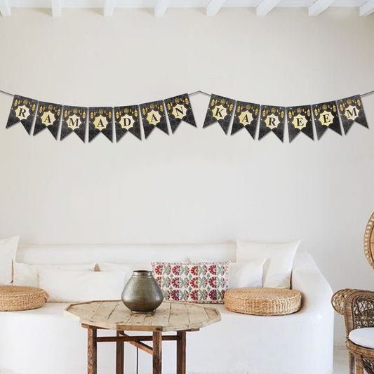 Ramadan Kareem Black Card Banner