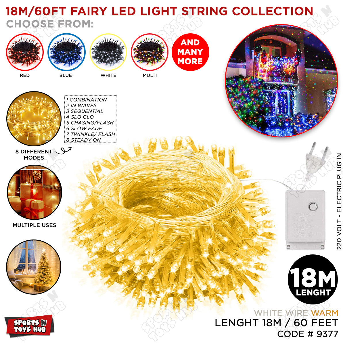 18 M / 60 FT - 8 Changeable Modes