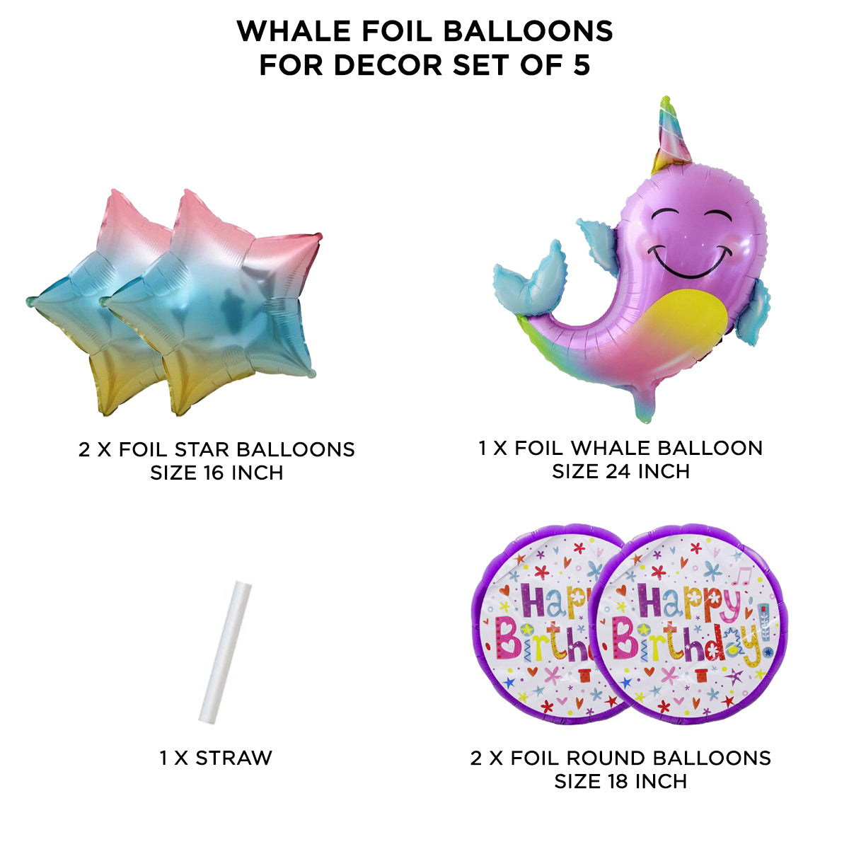 Whale Foil Balloon Set