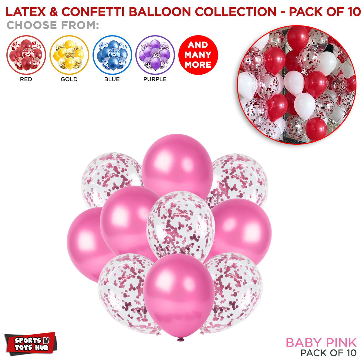 Chrome Latex Round Balloons Collection - 10 Pcs