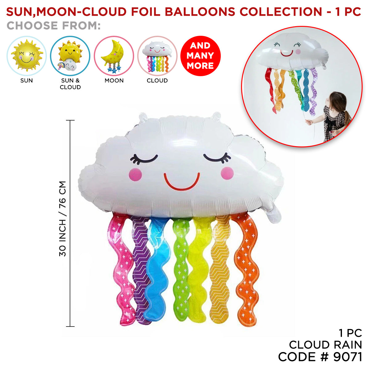 Cloud Rain Foil Balloon