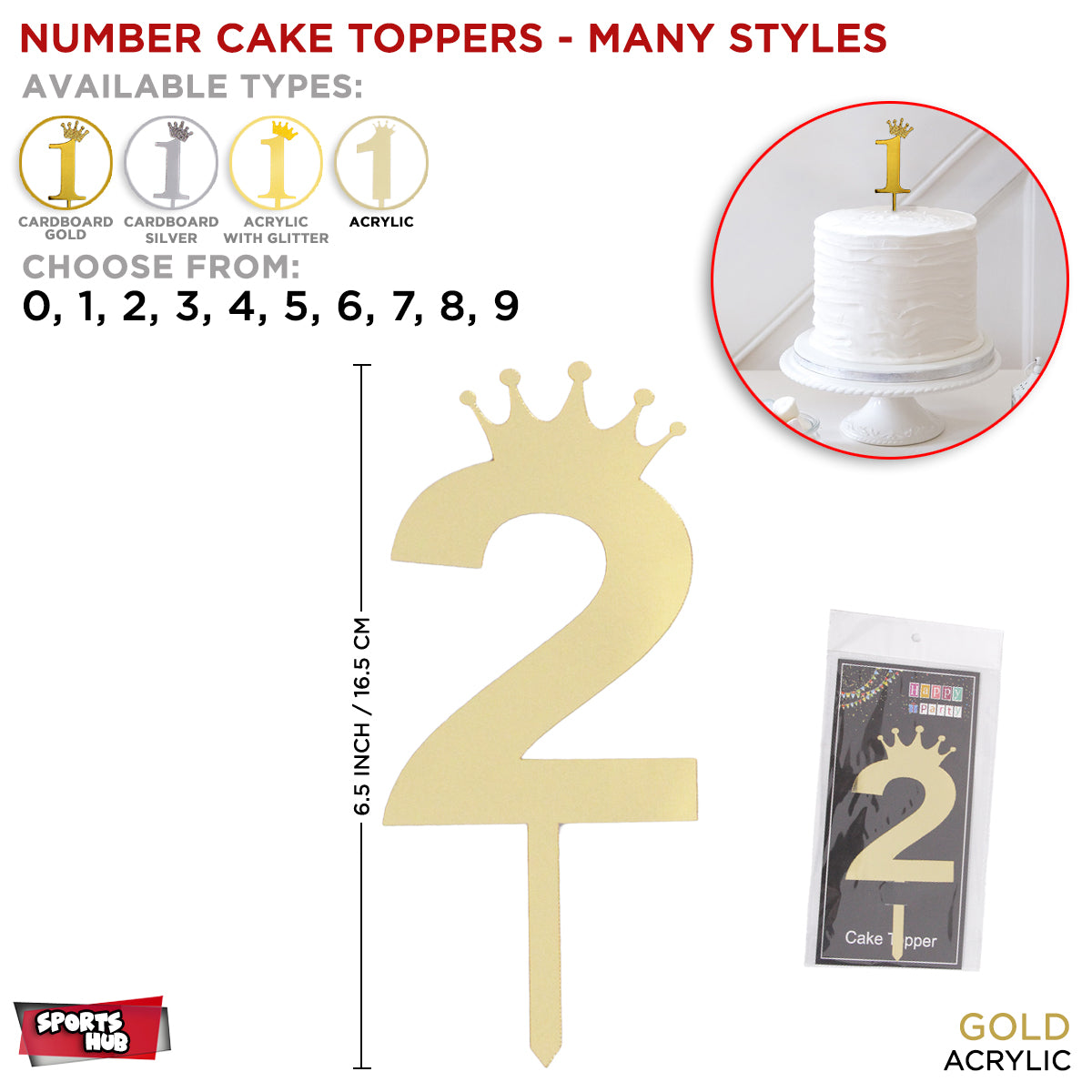 Numbers Cake Toppers Collection - Gold