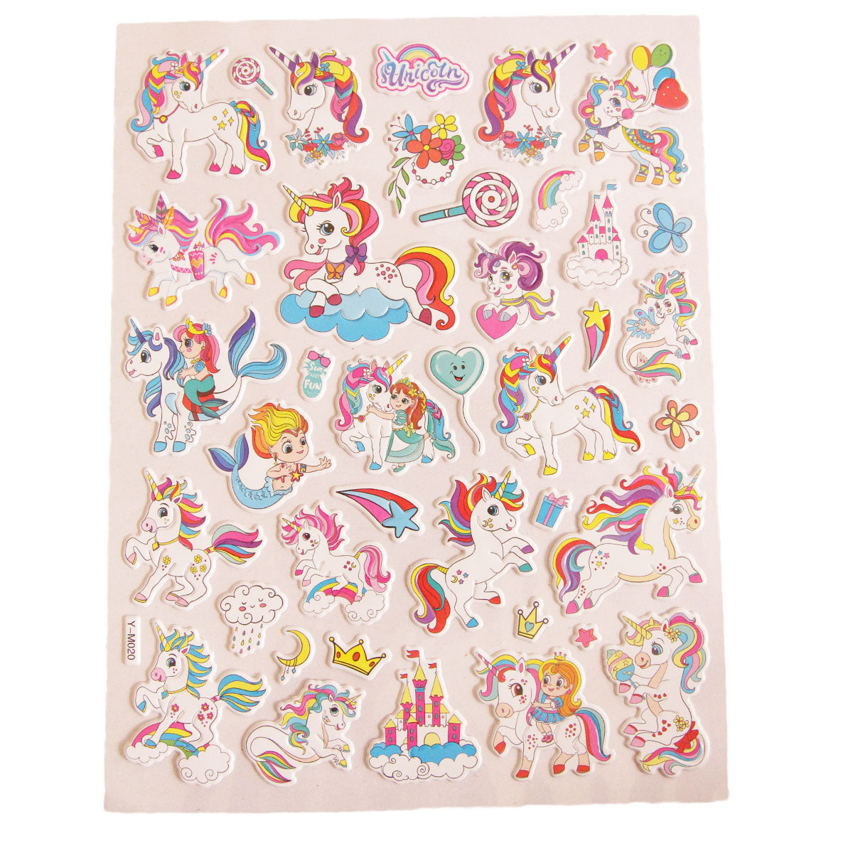 3D Cartoon Character Unicorn Stickers
