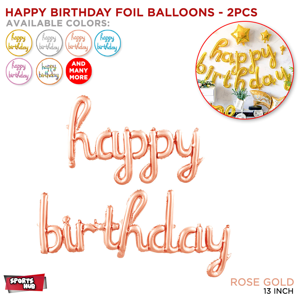 Happy Birthday Cursive Foil Letter Balloons Collection