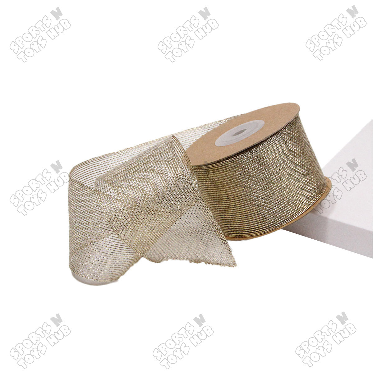 2 INCH x 5 Yards – Zari Thread Net Ribbon for Gift Wrapping, Crafts & Decorations