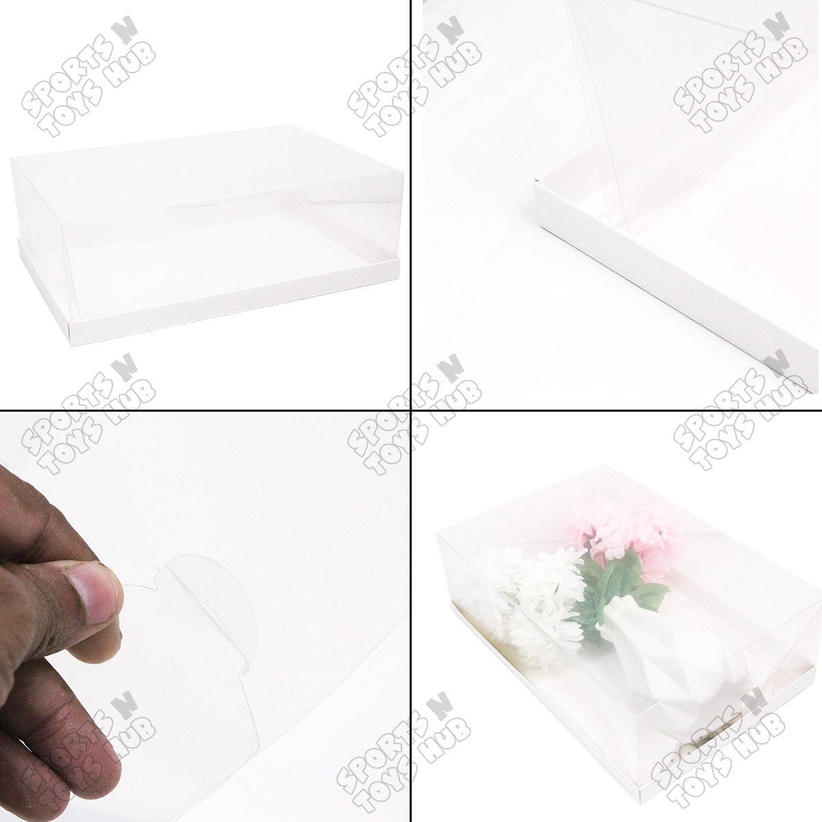 Transparent Heighted Rectangle Shape PVC Lid Multi Purpose Cake or Gift Box