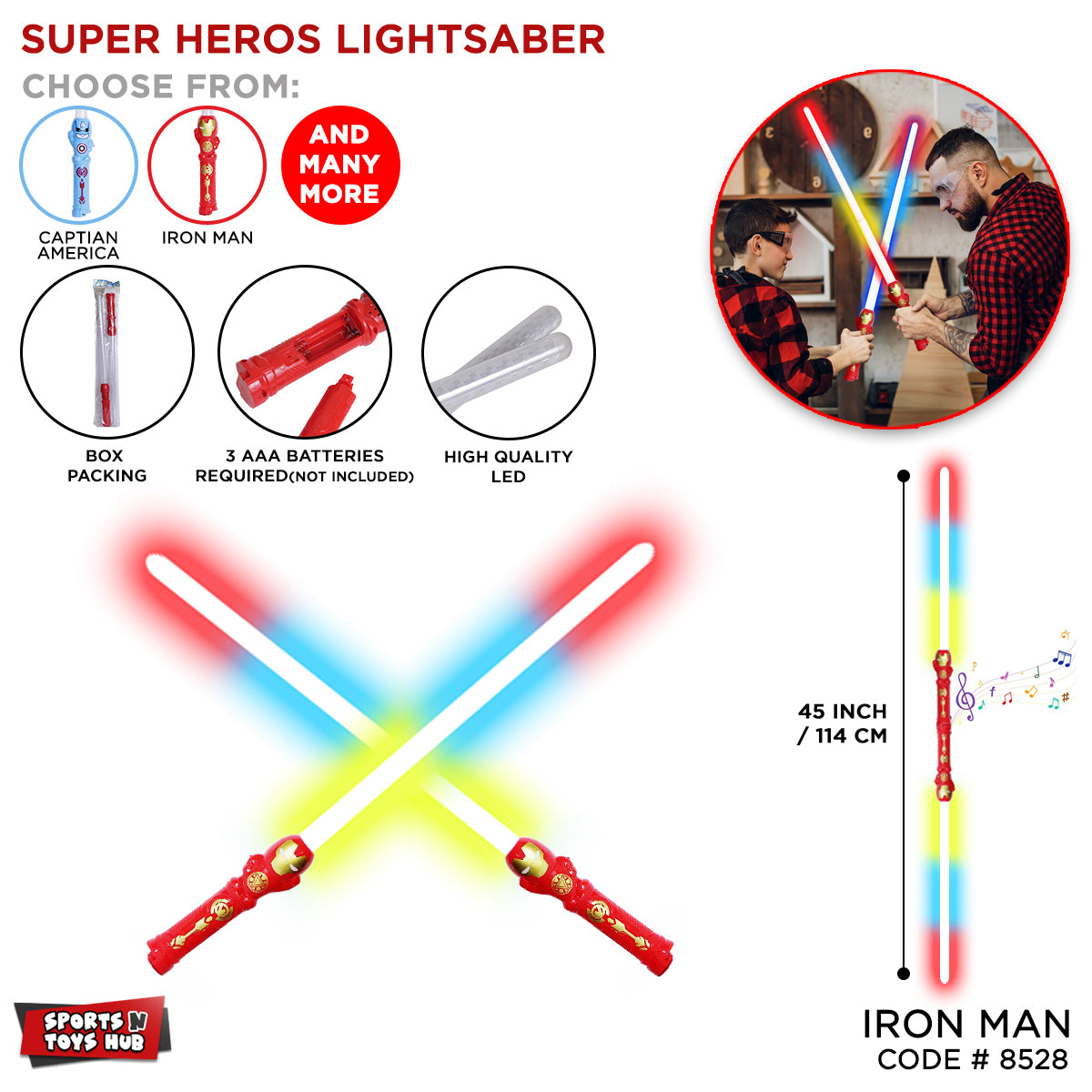 Super Heroes Electronic Double Lightsaber Toy Collection