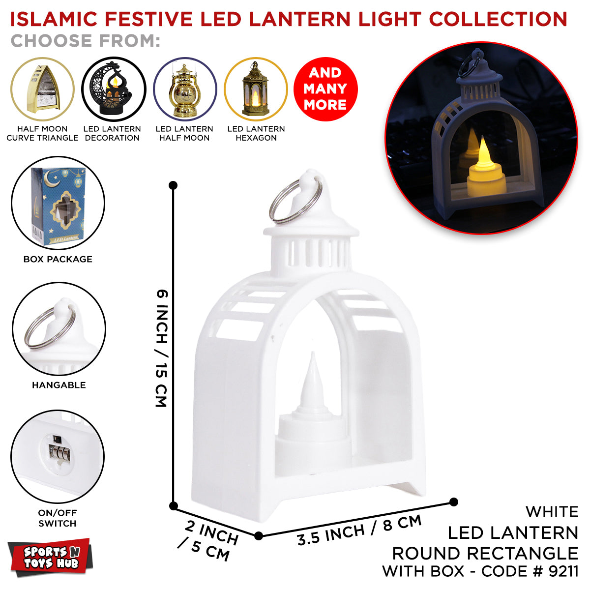 LED Candle Curve Triangle Lantern