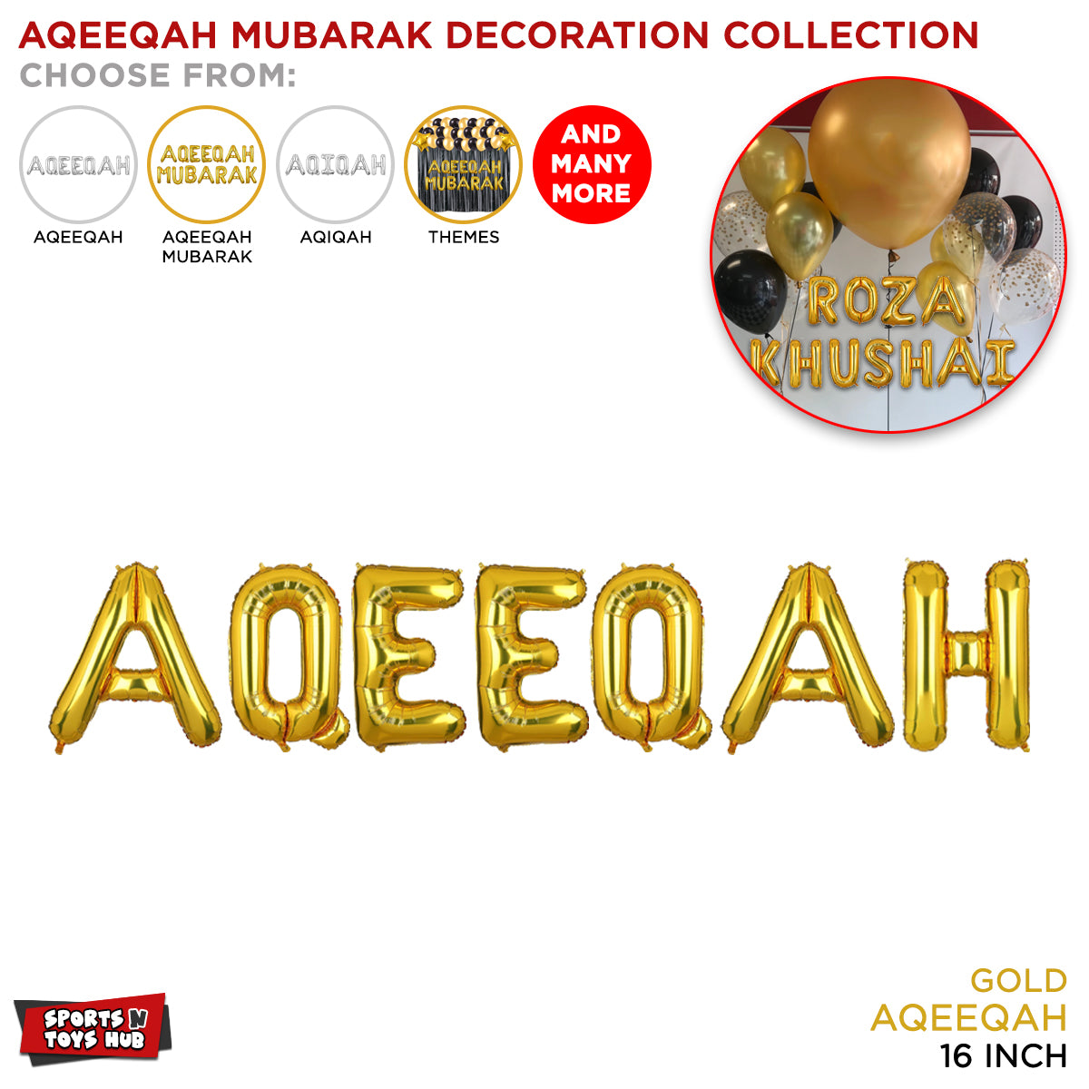 Aqeeqah Foil Letter Collection