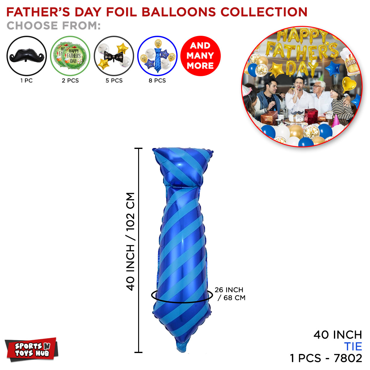 40 Inch Tie Foil Balloon