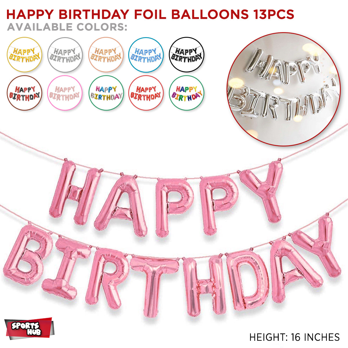 Happy Birthday Foil Banner Balloons