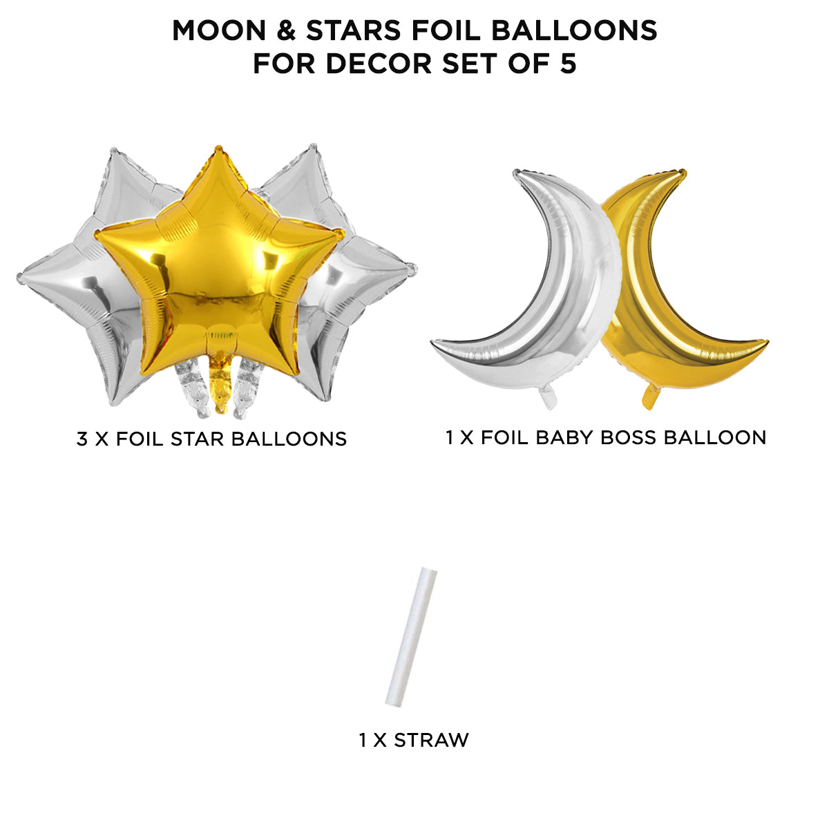 Moon Star Foil Balloon Set