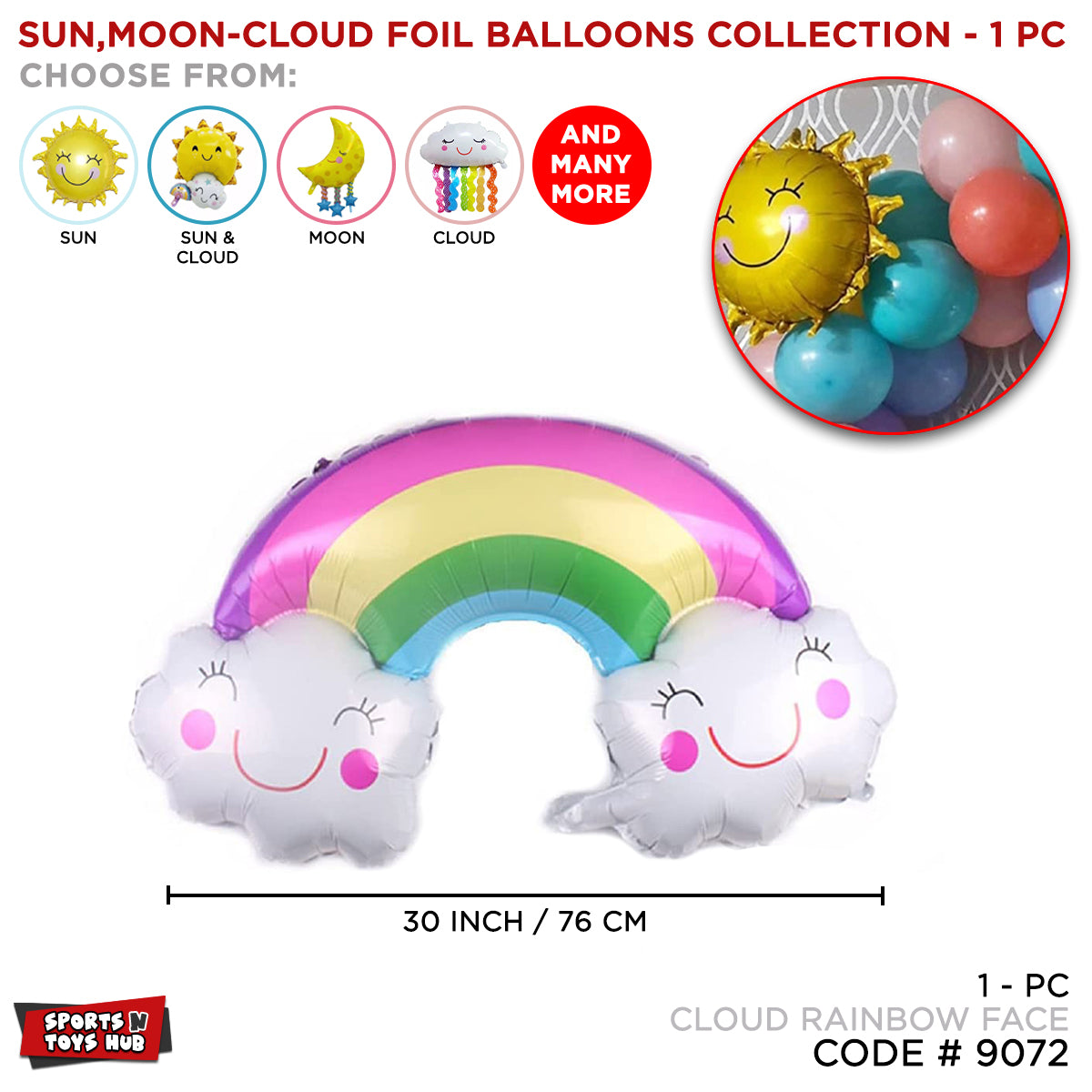 Cloud Rainbow Foil Balloon Collection