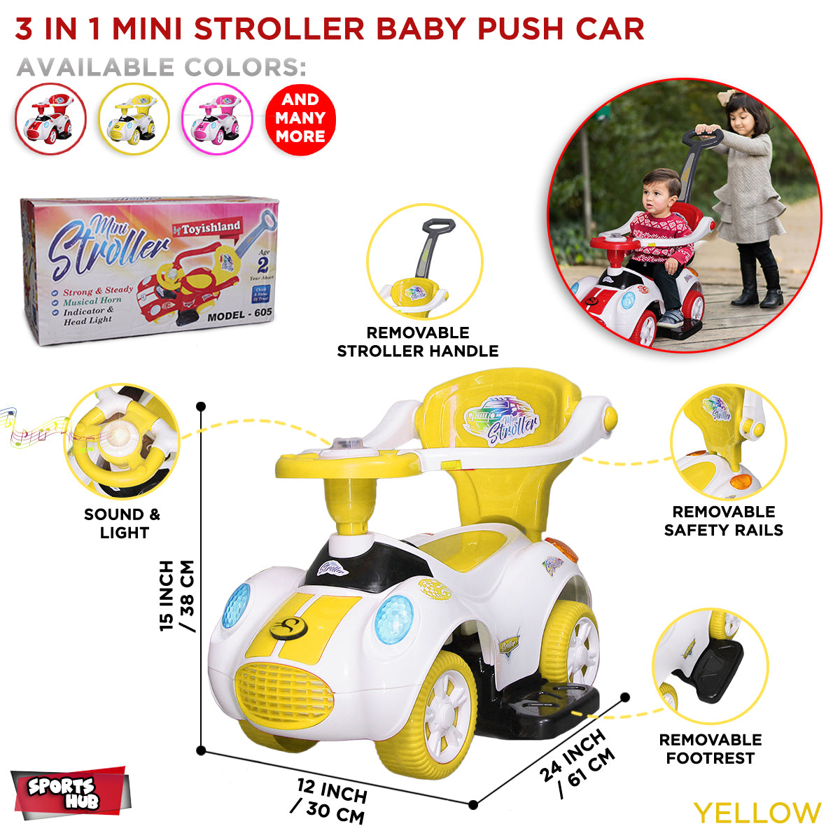 Stroller Mini Cooper Ride On Toddler Buggy Car