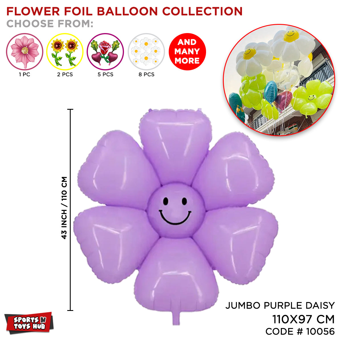 Jumbo Flower Foil Balloon Collection
