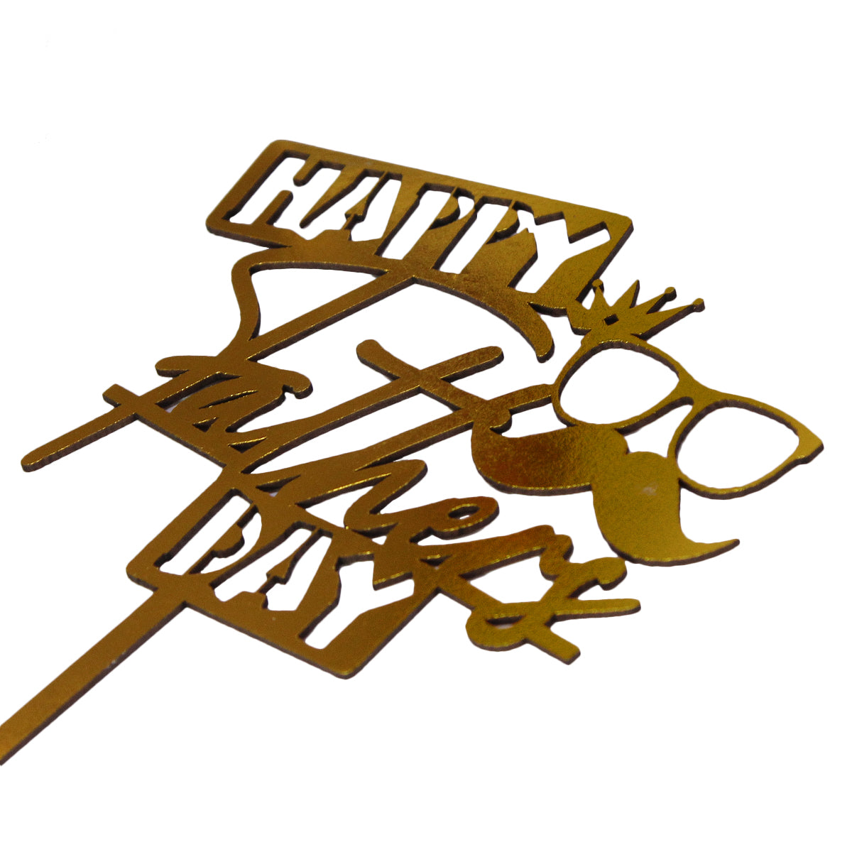 Happy Fathers Day Painted Wooden Cake Topper