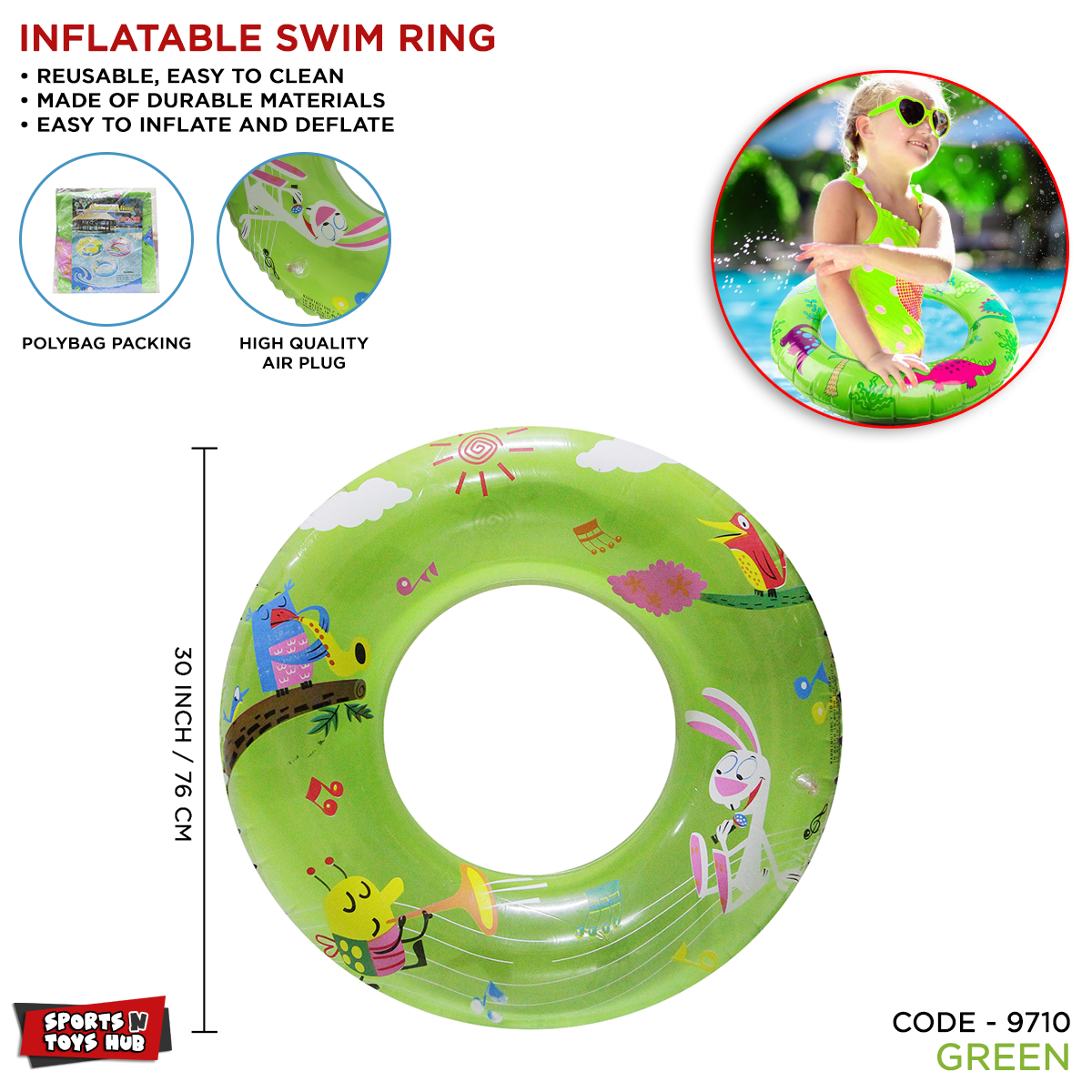 80 CM 15 To 20 Age Swimming Ring Tube